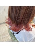 似合わせ艶髪くびレイヤーエモージュピンクベージュ