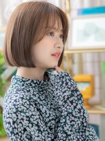 カバーヘア ブリス 大宮西口(COVER HAIR bliss)&nbsp;暖色系カラー前下がり切りっぱなしミニボブh3大宮20代30代40代