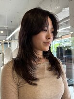 ノラ ヘアーサロン(NORA HAIR SALON)&nbsp;ロングレイヤーロングハッシュカット顔まわりレイヤー