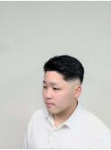 ビジ髪サイドパートスキンフェードスタイル