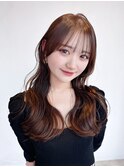 前髪カット美髪おくれ毛韓国ヘアロング_ba550413