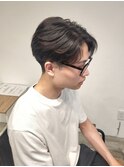 刈り上げセンターパートニュアンスパーマ