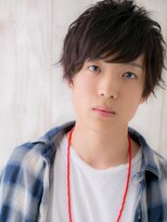 グルーミングサロン バーバー キャッスル 北浦和西口(Grooming salon Barber Castle)&nbsp;学生ダークアッシュ無造作メンズショート黒髪フェザーパーマV