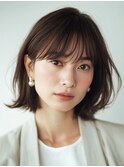 ショートレイヤーボブ/透明感ナチュラルブラウン