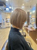 サンドレオ 新宿店(sand Leo)&nbsp;顔周りカット/縮毛矯正/ダークブラウン/コーラルピンク