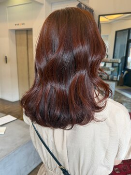 ヘアーアイスカルテット(HAIR ICI QUARTET) ブリーチなしカラー◎オレンジブラウン×レイヤー大人可愛い