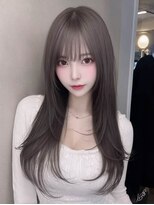 ロッソ 大橋店(Rosso)&nbsp;グレーブラウンのなめらかロング【大橋】