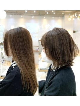 ロミー 本厚木(ROMMY.) 外ハネボブ☆グレージュ◎くびれボブ / ベージュ  ROMMY.田中