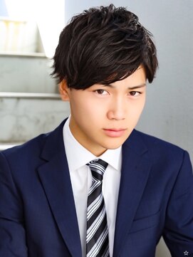 アフロート ディル(AFLOAT D'L) スーツ短髪ツーブロック束感モテる黒髪シークレットパーマ流行