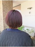 ショートスタイル ピンクブラウン