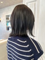 キャアリー(Caary)&nbsp;福山市美容室Caary人気 ブルーブラック青みカラーミディアム