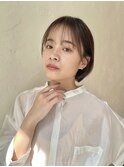 チョコブラウン×シースルーバング×ミニボブ/Aラインボブ◎30代