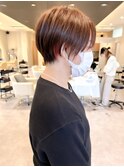 束感ショート/ハンサムショート/インナーペールピンク