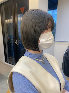ロンドアジュール 横浜(Lond azur) 暗め透明感カラーダークグレージュ×ボブ【久保田夢美】横浜