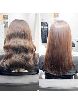 シンズ 銀座(sins) 【20代の客様】ごわつく髪質と強い癖も酸性ストレートで髪質改善