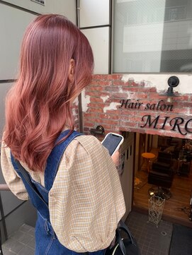 ヘアサロン ミロ(Hair Salon MIRO) ピンクグラデーション×セミロングロング