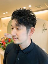 ツーブロックかきあげパーマ