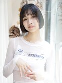 切りっぱなし/ミニボブ/アースカラー/ヘルシースタイル/自由が丘