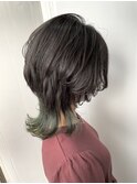おしゃれ女子ウルフヘア×インナーカラー