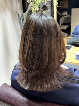 アントワープトーキョー(antwerp TOKYO) 40代50代鎖骨下外ハネボブレイヤー髪質改善酸性ストレート