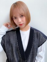 シー バイ ロンド 新宿(Sea by Lond)&nbsp;【梶川】切りっぱなしボブ×ミルクティベージュ[ワンレン/小顔]