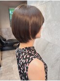 脱白髪染め透明感ショートボブ小顔ベージュ似合わせツヤ髪