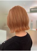 切りっぱなしミニボブ◎ハニーベージュ