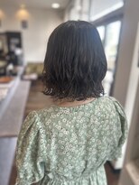 ヘアーワークス ボナ(HAIR WORKS bona.)&nbsp;ウェットパーマ◎ふんわりくびれボブ/黒髪/ボブ/パーマ