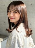 透明感カラー髪質改善カラーブリーチなしカラー艶髪カラー
