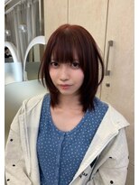 ネモネ バイ ミリー 梅田茶屋町(nemone by milly)&nbsp;チェリーブラウン×まとまりレイヤーミディ