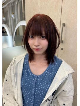 ネモネ バイ ミリー 梅田茶屋町(nemone by milly) チェリーブラウン×まとまりレイヤーミディ