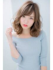 ＊LOREN＊グレージュセミウェット愛され大人フェミニンウェーブ