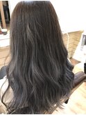 ラベンダーグレージュ/パープルブラック/ウェーブ巻き