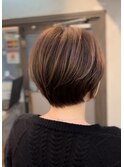 髪質改善ショート×ミルクティーベージュ20代30代40代/下河原 聡