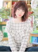 こっくりピンクベージュ小顔フェミニンボブc5大宮20代30代40代