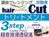 90分★カット+3stepトリ-ト超音波浸透+クレンジング+炭酸泉￥11550→￥9075
