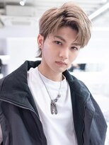 イオ 本厚木(io)&nbsp;メンズハイトーンカラーアップバングツーブロックモテ髪