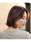 ナチュラルベージュブラウンハイライト