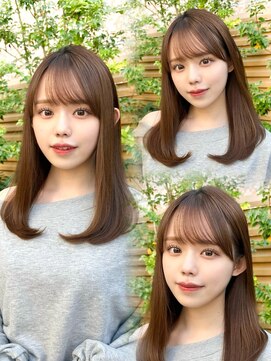 ミラリー トウキョウ(Mirareee Tokyo) 20代30代40代◎前髪パーマ韓国風巻きくすみベージュお団子ヘア
