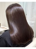 秋の透明感カラー◎ダメージレス髪質改善ストレート