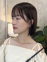 ノード(NODE)&nbsp;栄暗髪垢抜け丸みシルエットボブヘア