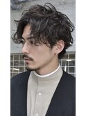 フェザーパーマシャドウパーマダークブラウンニュアンスパーマ