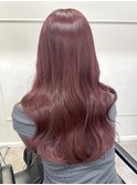 【ブリーチなしレッド】ローズピンクパープルワインレッド
