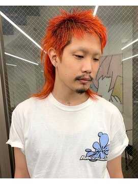 レコ 渋谷(LECO) ビビットオレンジマレットヘア