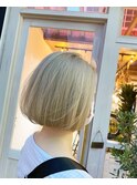 ボブ/ホワイトカラー/ブリーチ/20代30代40代/