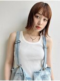 大人ショートボブ前髪あり切りっぱなしボブ丸顔面長絶壁 A614