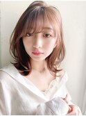 ナチュラルカール斜めバング愛されデジタルパーマうるツヤ