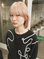 ケアブリーチハイトーンピンクボブカット