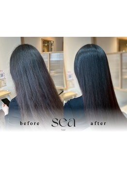 カラーで硬くなった髪も柔らかく仕上がる◎髪質改善との同時施術で、理想のうるツヤ髪へ導きます。