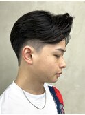 メンズセンターパートニュアンスパーマ毛流れ縮毛矯正刈り上げ